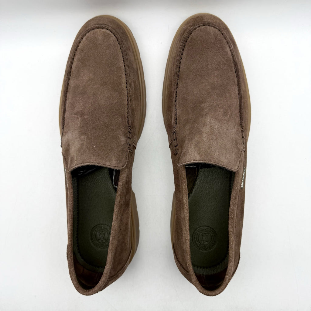 Barbour Mens Carty Loafer US 12 EU 45 Brown Suede Slip On NIB