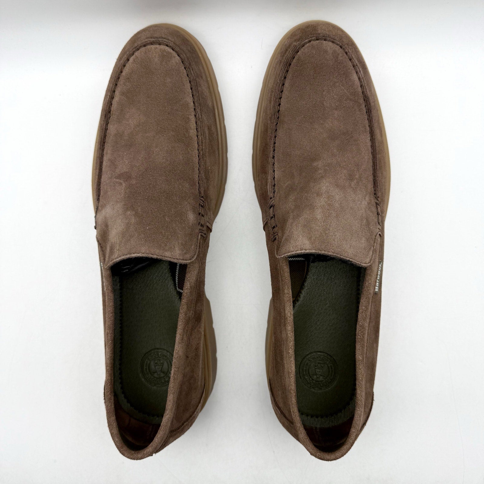 Barbour Mens Carty Loafer US 12 EU 45 Brown Suede Slip On NIB