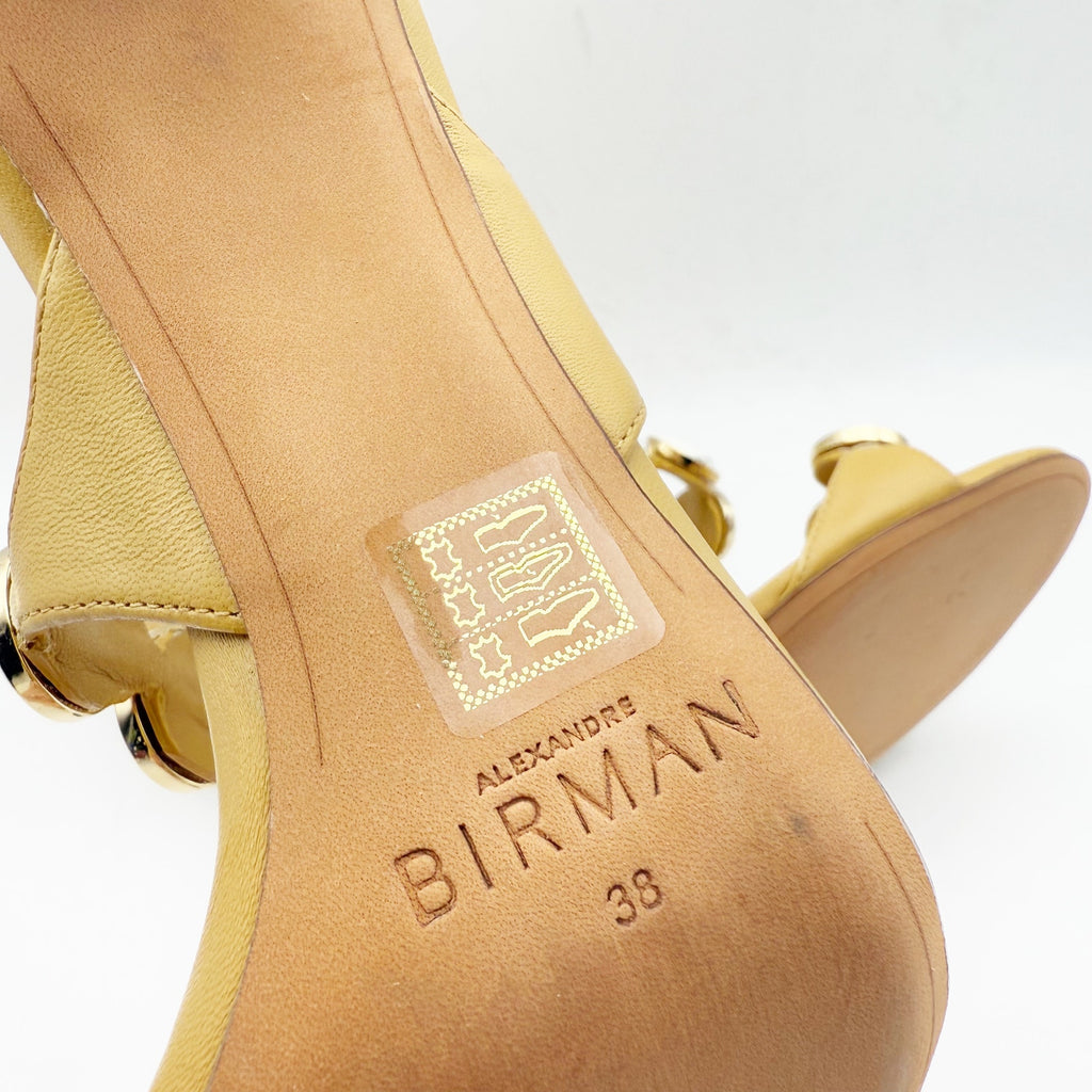 Alexandre Birman Womens Rosie 100 Heels EU 38 Tan Stone Strap Stiletto