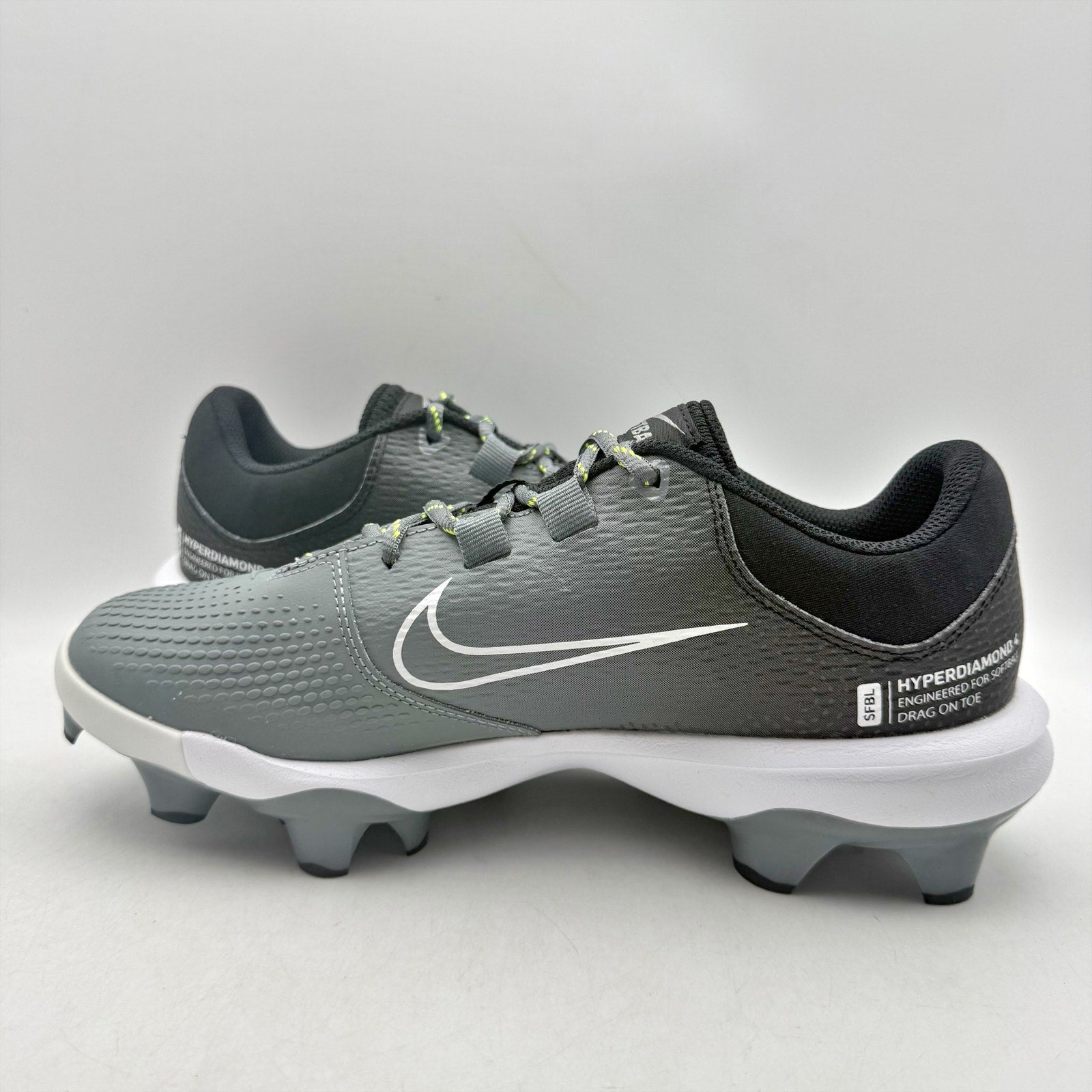Nike Womens Hyperdiamond 4 Pro MCS Softball Cleat US 8.5 Black Grey DC8990 NWOB
