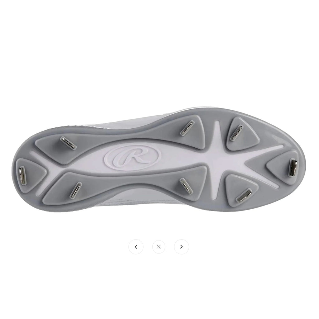 Rawlings Mens Bullpen Low Baseball Cleats Size 13 White Gray Metal NWOB