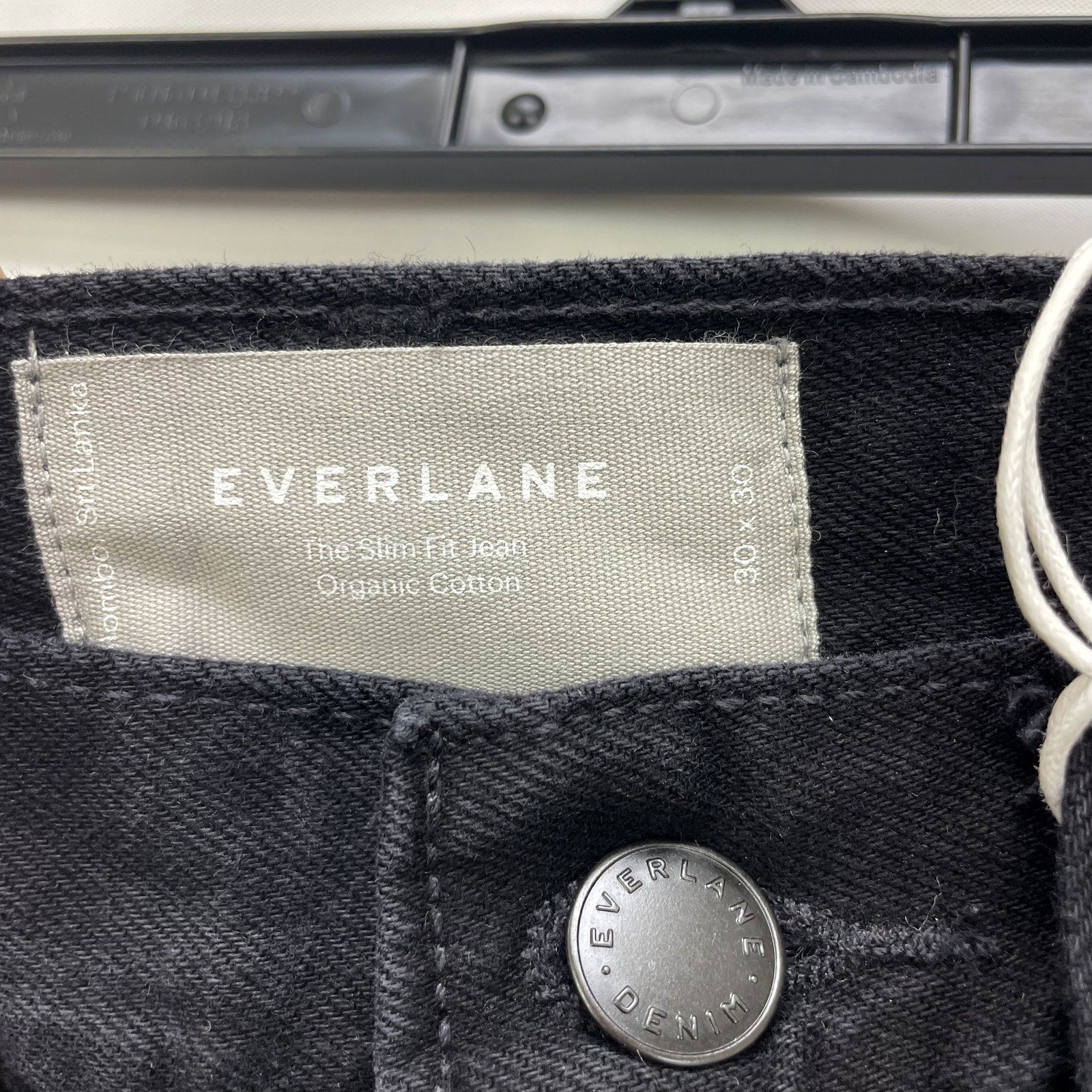 Everlane Mens The Organic Cotton Slim Fit Jeans 30x30 Coal Black NWT