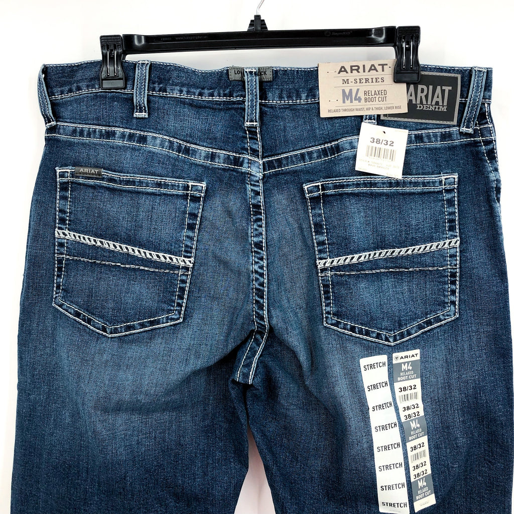 ARIAT Men's M4 Hugo Boot Cut Jeans 38x32 Medium Blue Wash Relaxed Fit NWT