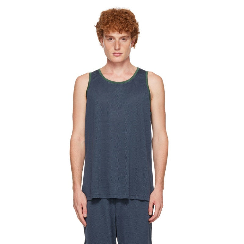 OUTDOOR VOICES Men's RecMesh Tank Top XS Blue Grey Dark Sky Sleeveless NWT