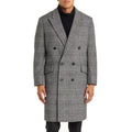 NORDSTROM Men's Glen Wool Blend Topcoat XL Black White Plaid XL NWT