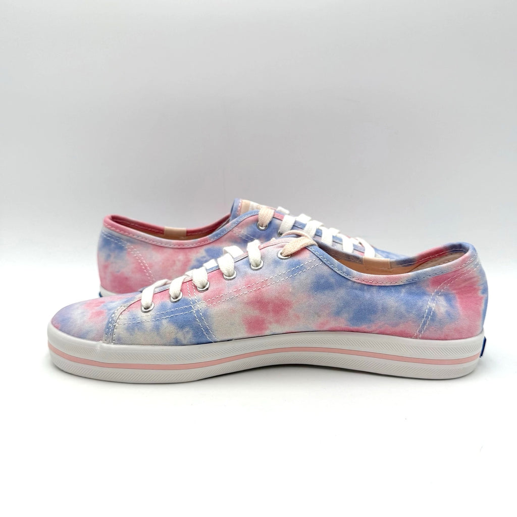 Keds Womens Kickstart Low Sneakers Size 8.5 Tie Dye Pink Blue Canvas NWOB