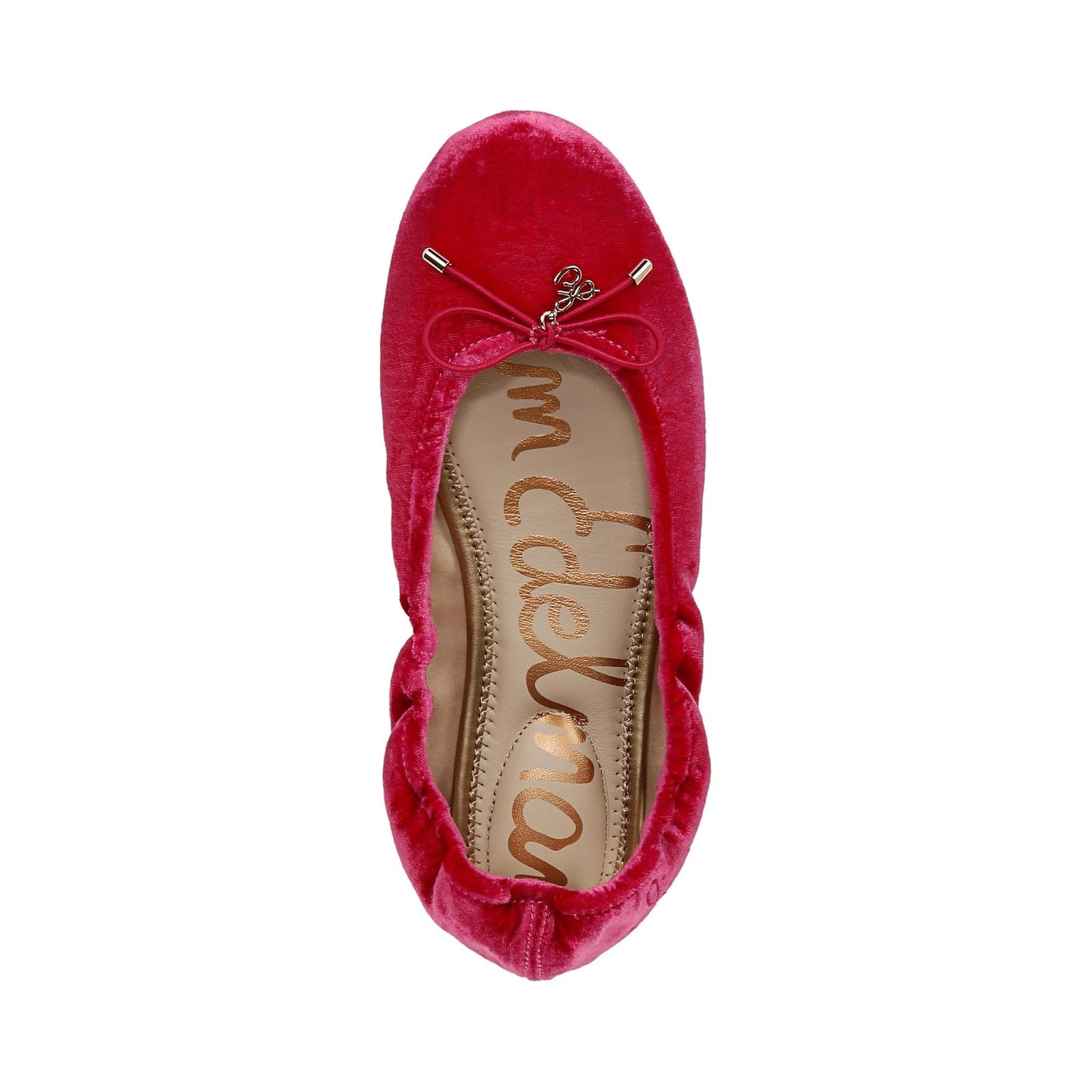 SAM EDELMAN Womens Felicia Ballet Flats US 11 EU 42 Pink Velvet Round Toe NIB