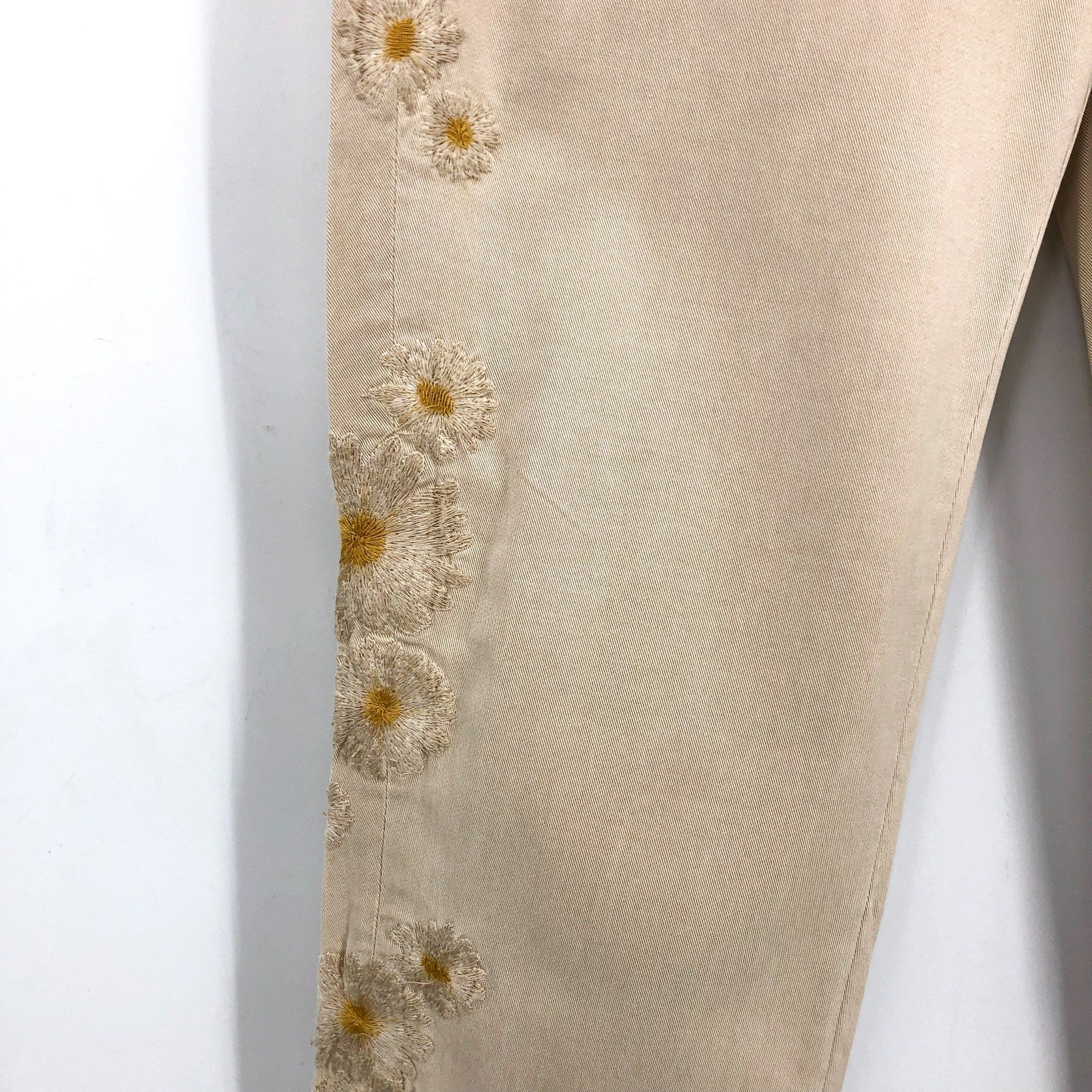DRIFTWOOD Women's Embroidered Casual Pants XL Beige Floral NWT