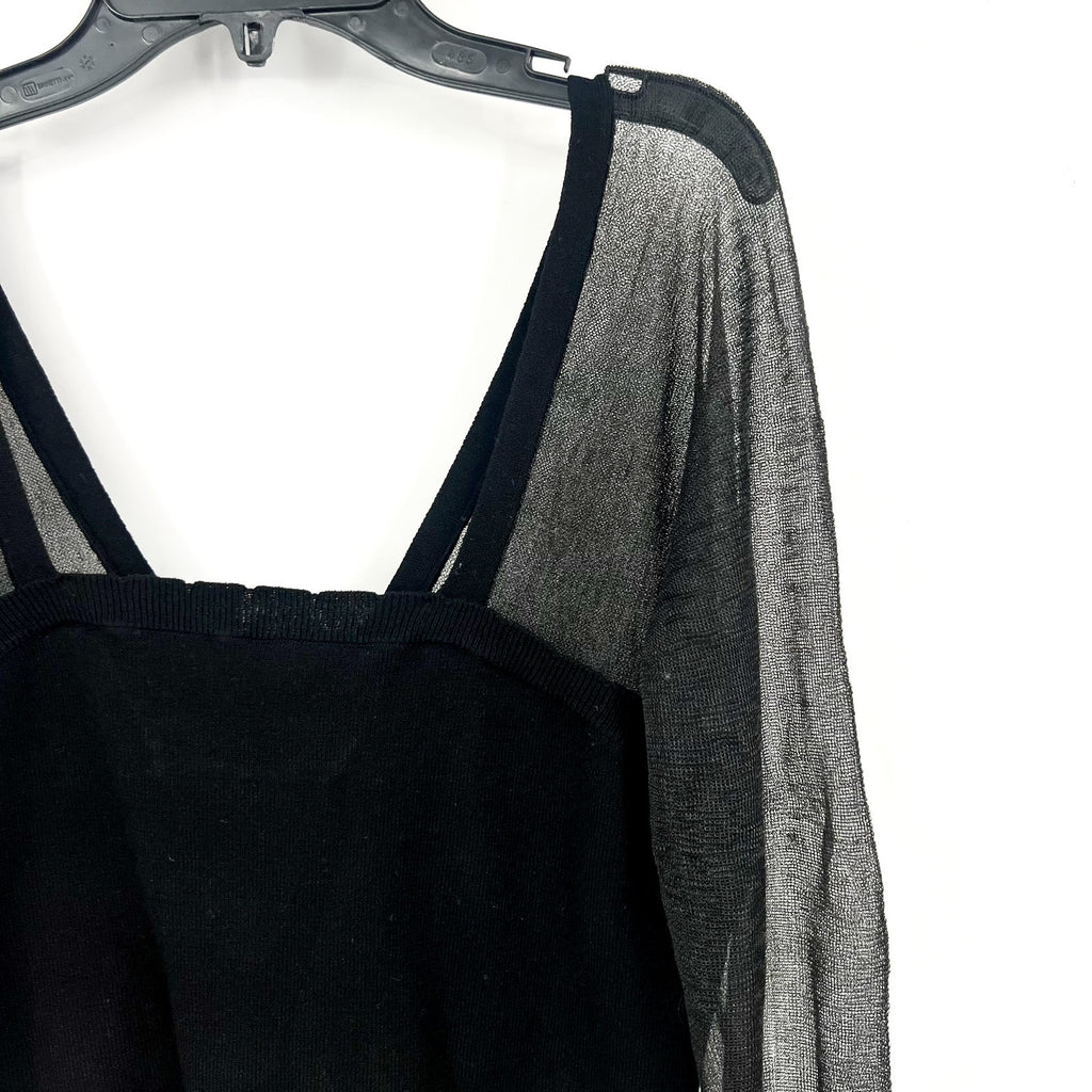 FREE PEOPLE Night After Night Top Large Black INTIMATELY FP Long Sleeve NWT