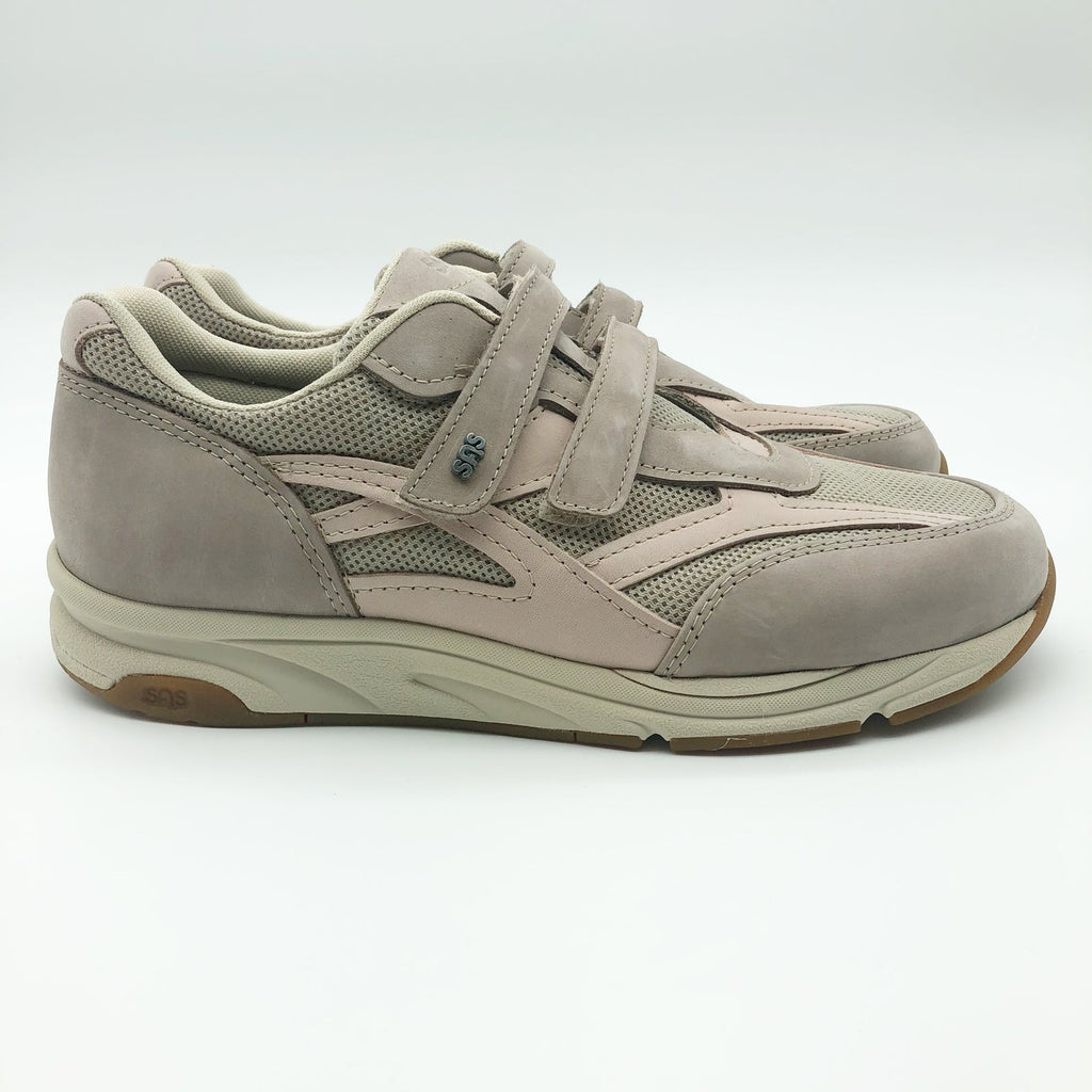 SAS Womens TMV - EZ Strap Sneakers Size 8 NARROW Taupe Pink Leather NIB