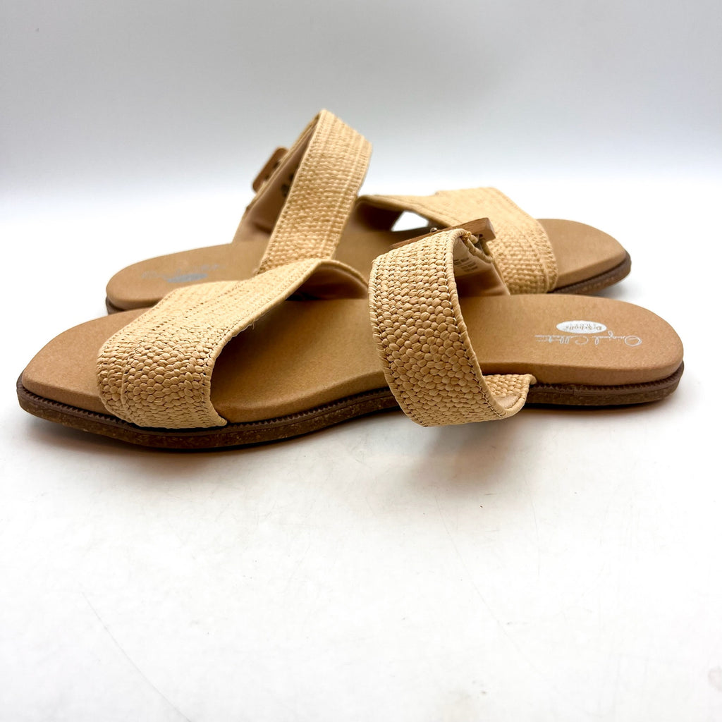 DR. SCHOLL'S Womens Paradise Now Slide Sandals Size 8.5 EU 38.5 Tan Natural NWOB