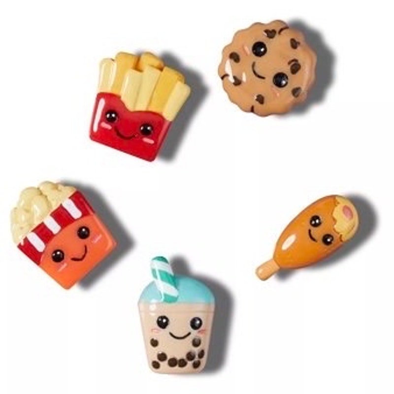 Crocs Jibbitz Bad But Cute Foods Set - 5 Pack - Fries Milkshake Boba Cookies NWT