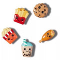 Crocs Jibbitz Bad But Cute Foods Set - 5 Pack - Fries Milkshake Boba Cookies NWT