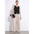 & Other Stories Women's Wide Leg Pants Size 8 Light Beige Linen Blend NWT