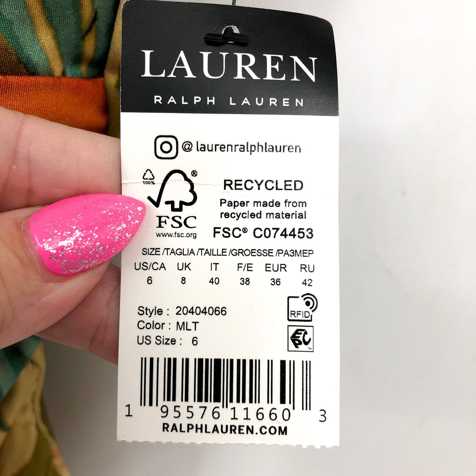 LAUREN RALPH LAUREN Island Tropical One Piece Swimsuit Size 6 Gold V-Wire NWT