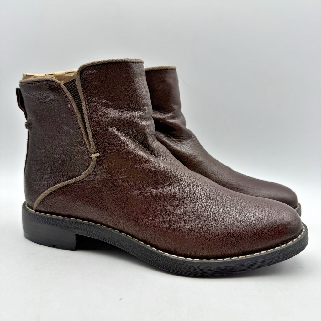 Franco Sarto Womens Marcus Ankle Boots Size 5.5 M Brown Leather Booties NIB