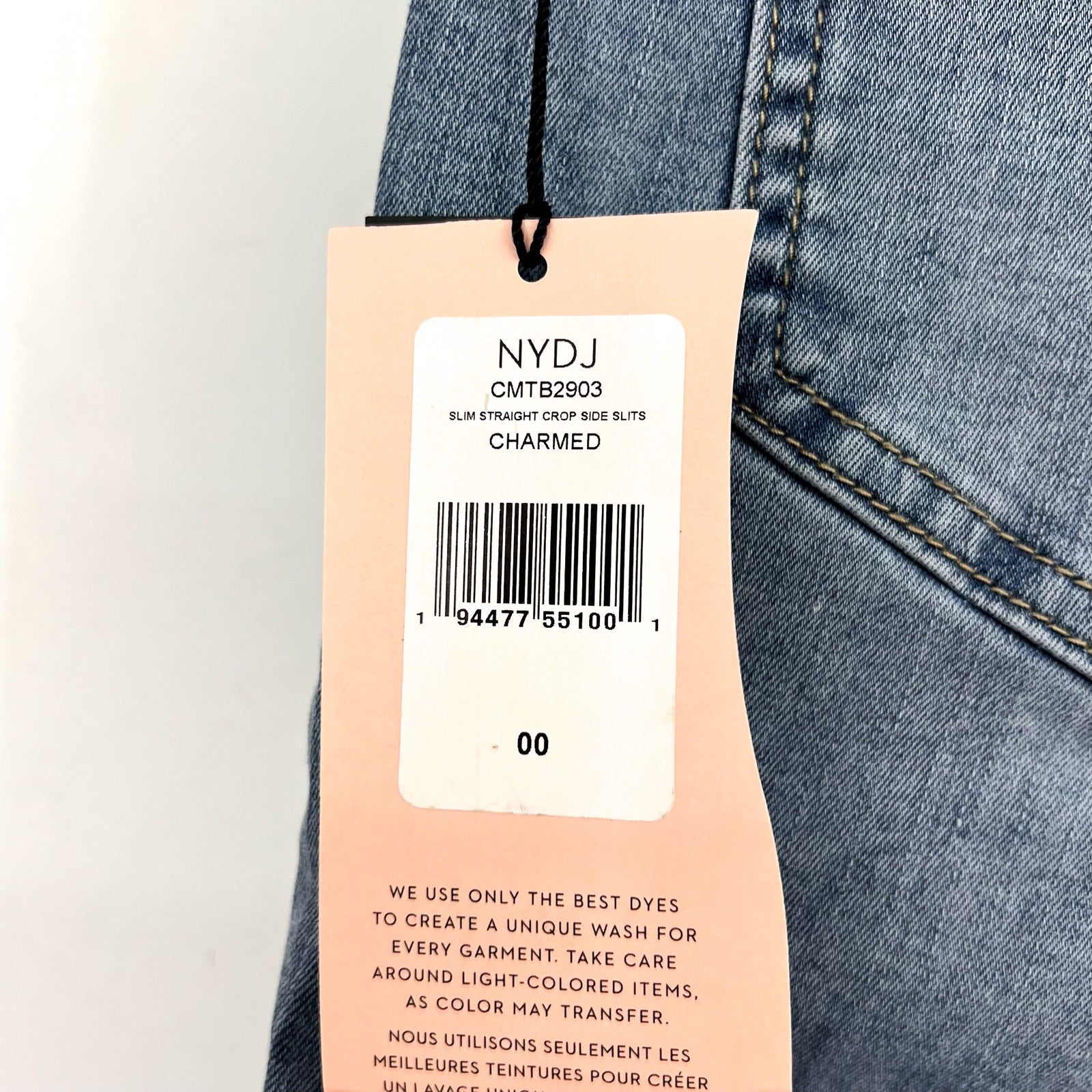 NYDJ Curves 360 Womens Slim Straight Crop Jeans Size 00 Charmed Light Blue NWT