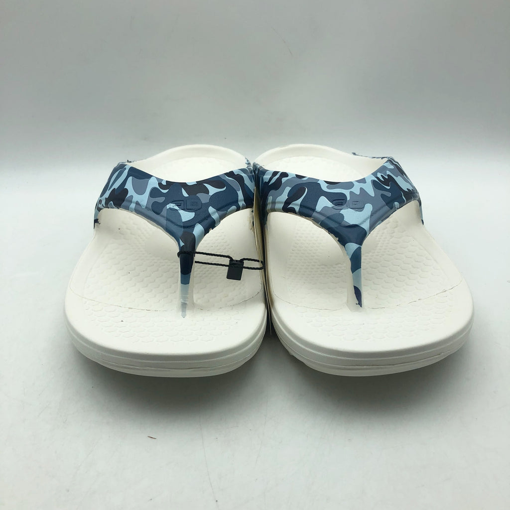 Spenco Womens Fusion 2 Supportive Slide Sandals 10 Wide Blue Camo Flip Flop NWOB