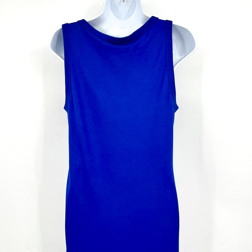 TOMMY BAHAMA Sleeveless Knit Midi Dress Medium Mazarine Blue Drapey Ponte NWT