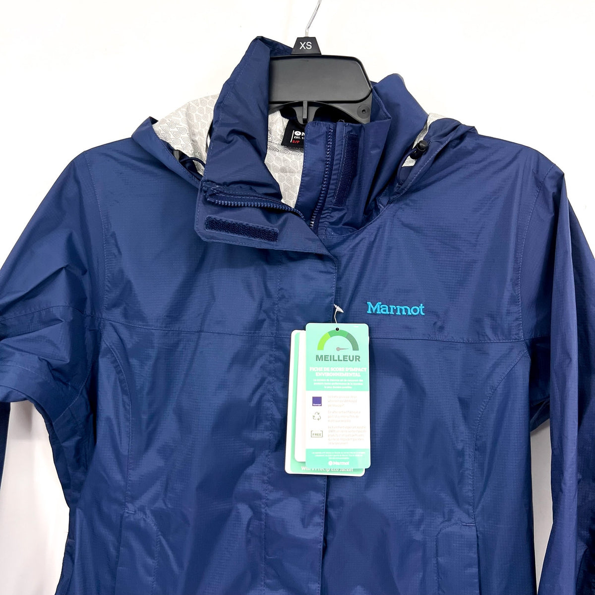 Marmot Womens PreCip Eco Rain Jacket Small Arctic Navy Blue Waterproof NWT