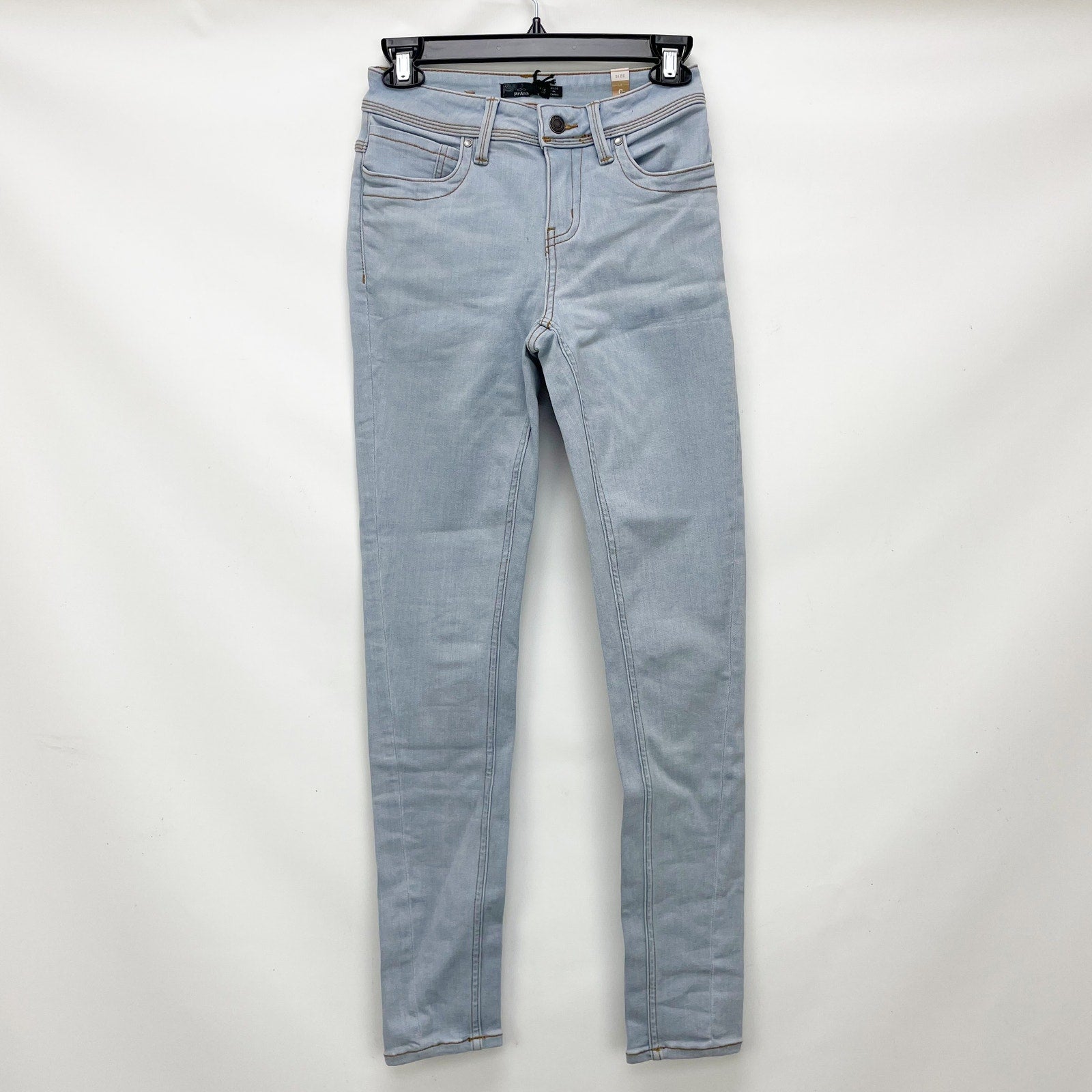 prAna Women's Soma Jeans 29x31 US 8 Light Washed Blue Skinny Stretch Denim NWT