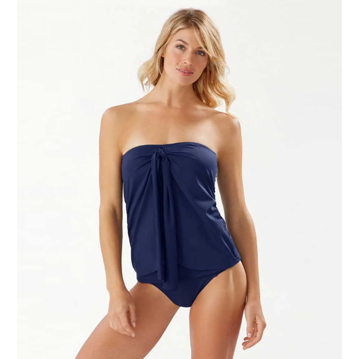 TOMMY BAHAMA Bandini Swim Top Small Navy Blue Pearl Sarong Strapless NWT