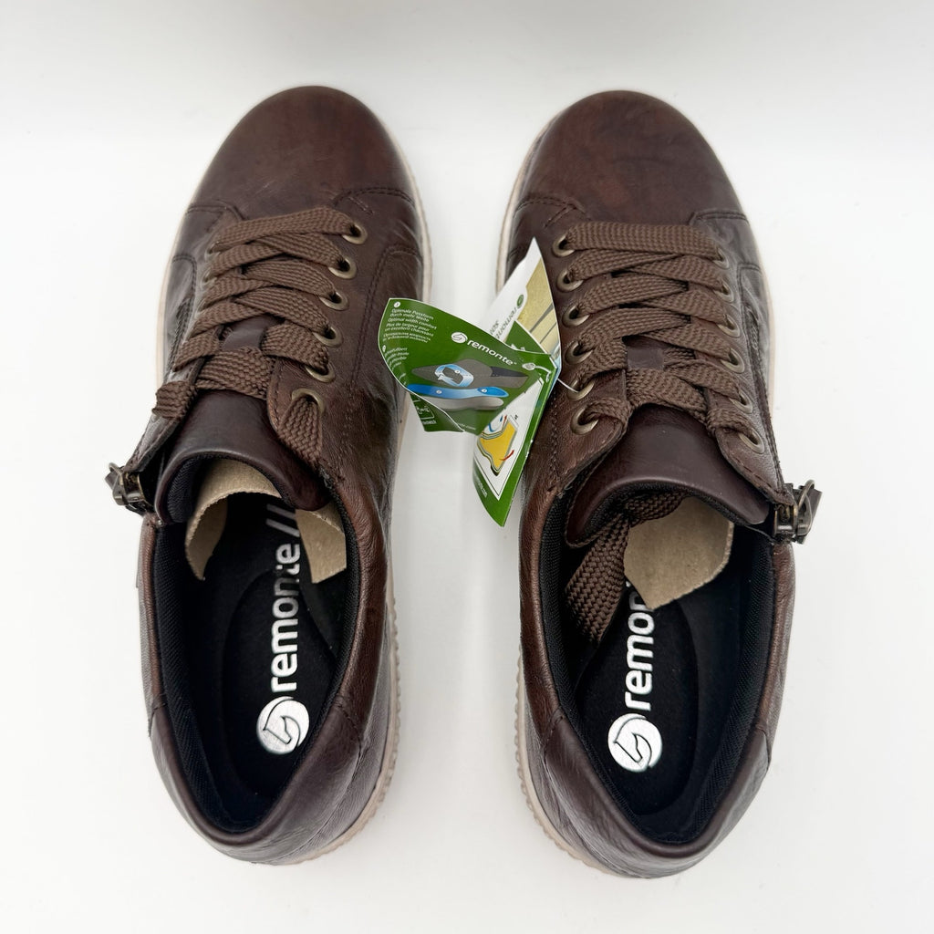 Rieker Womens Maditta 00 Casual Low Sneakers Size 6 EU 37 Brown Leather NIB
