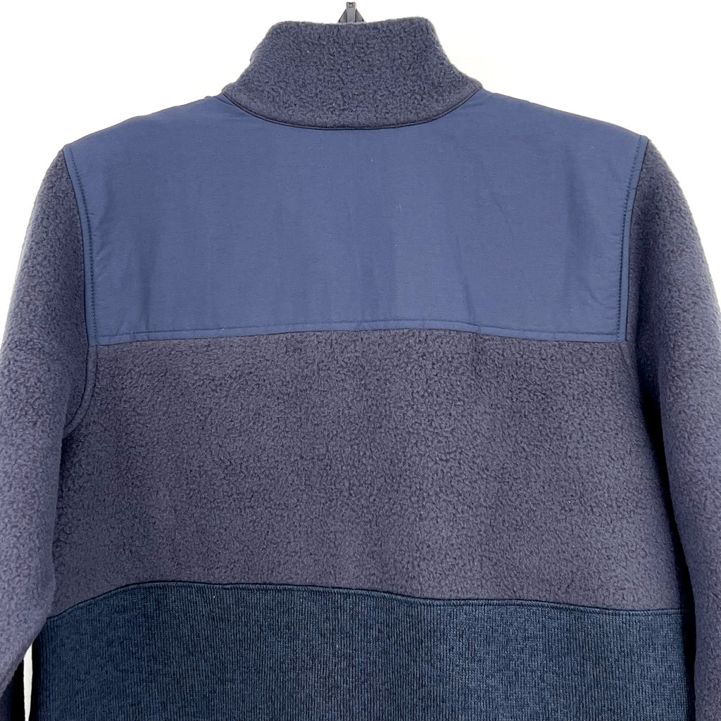 L.L. BEAN Men's Fleece Sherpa Hybrid Fleece Pullover Large Carbon Navy Blue NWT