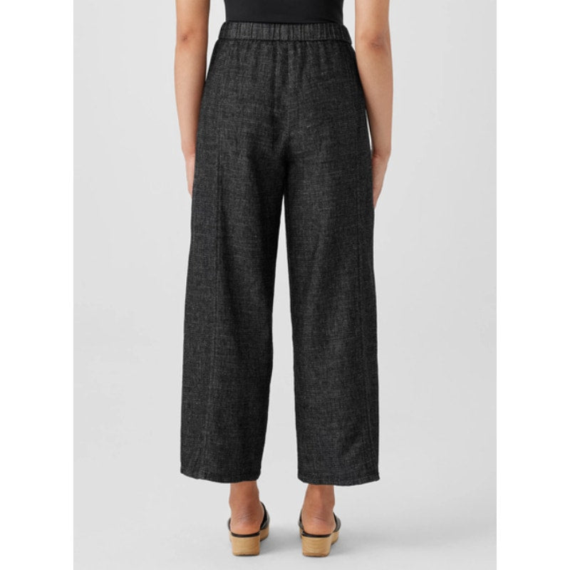 EILEEN FISHER Women's Tweedy Hemp Wide Leg Pants Small Petite Blue Denim NWT