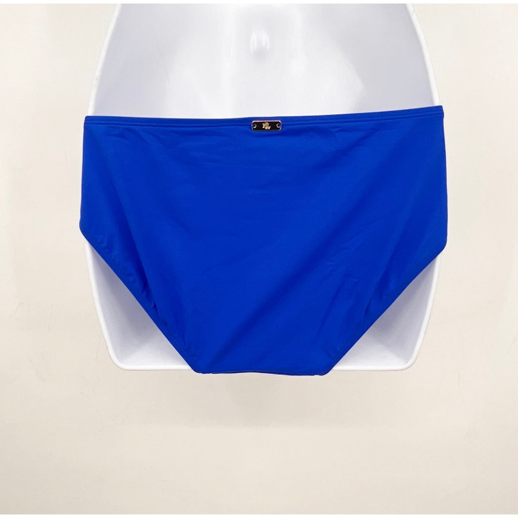 LAUREN RALPH LAUREN Women's Hipster Bikini Bottoms Size 8 Blue Beach Club NWT