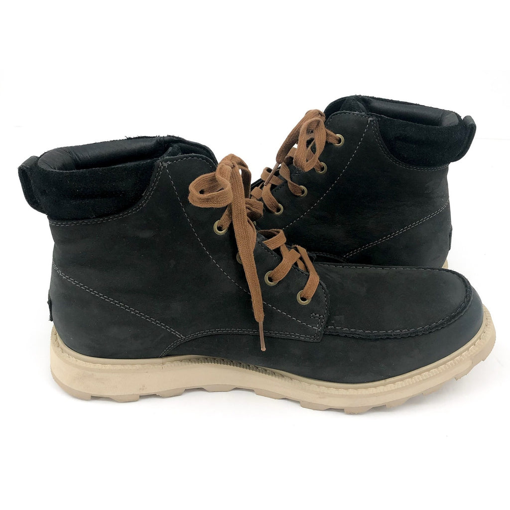 SOREL Mens Madson II Moc Toe Boots 12 Grey Coal Waterproof Leather Lace Up NIB