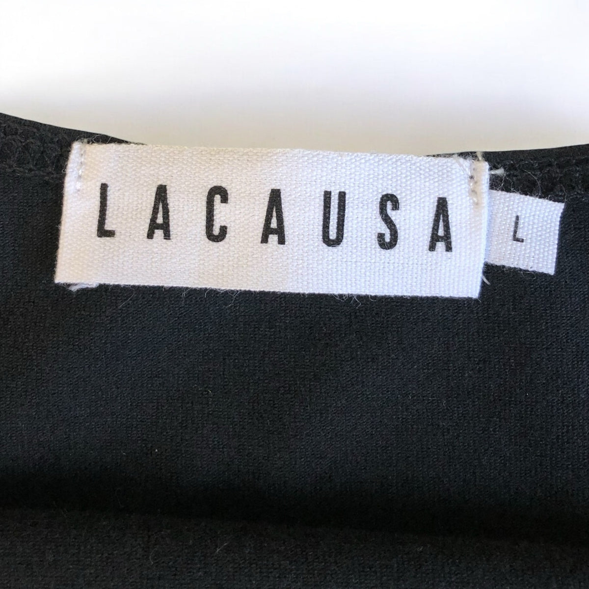 LACAUSA ANTHROPOLOGIE Womens Dawn Bodysuit Large Black Tar Short Sleeve NWT
