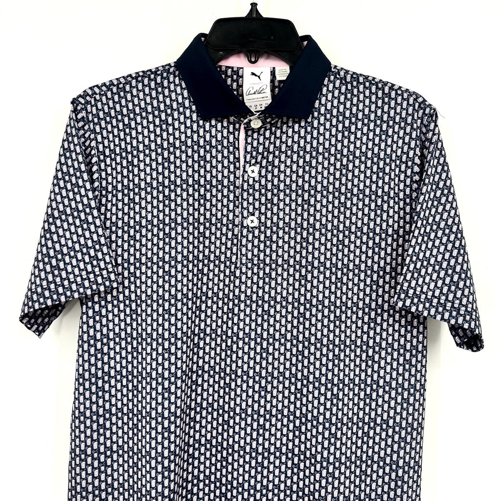 PUMA X ARNOLD PALMER Iced Tea Polo Shirt Small Navy Blue Short Sleeve Golf NWT