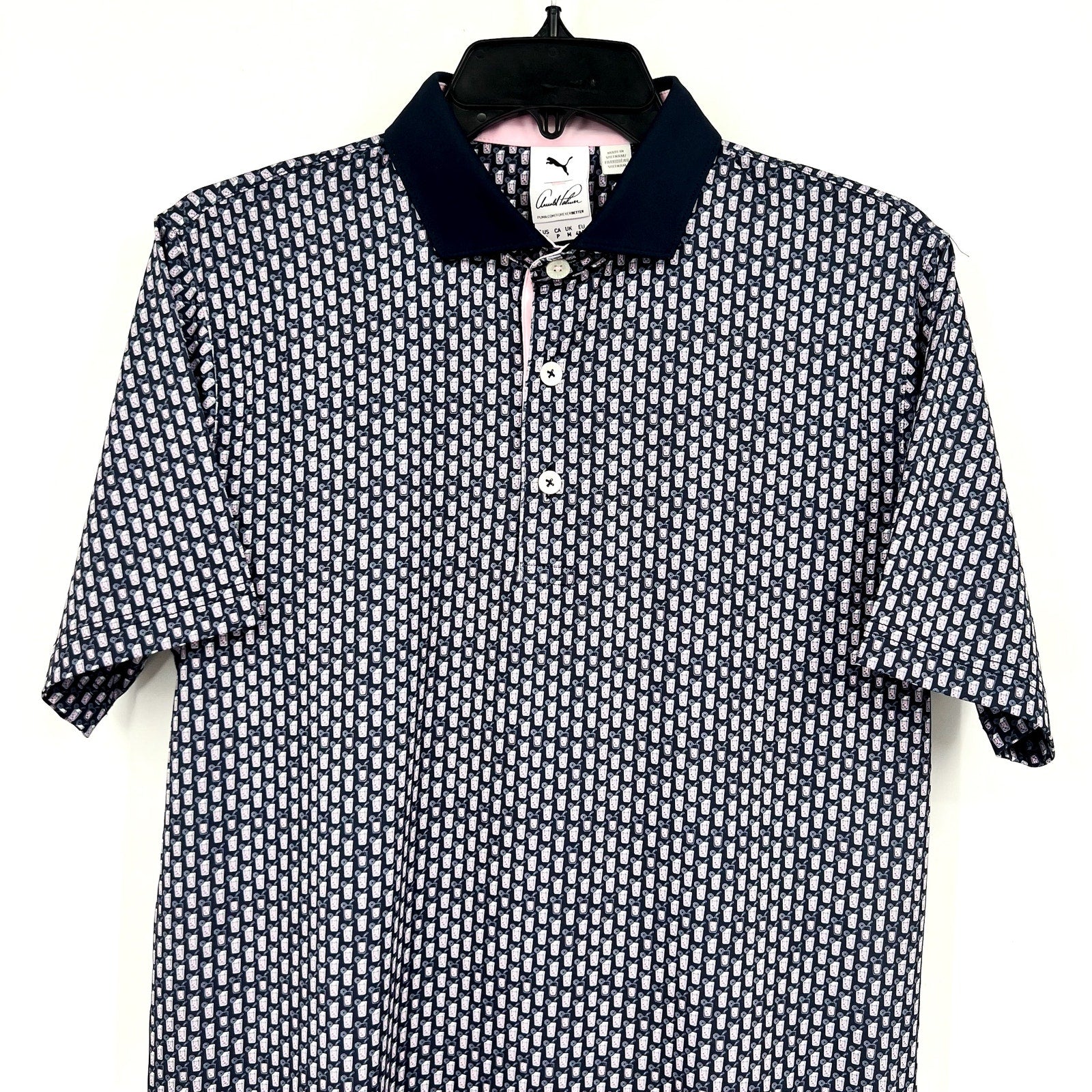 PUMA X ARNOLD PALMER Iced Tea Polo Shirt Small Navy Blue Short Sleeve Golf NWT