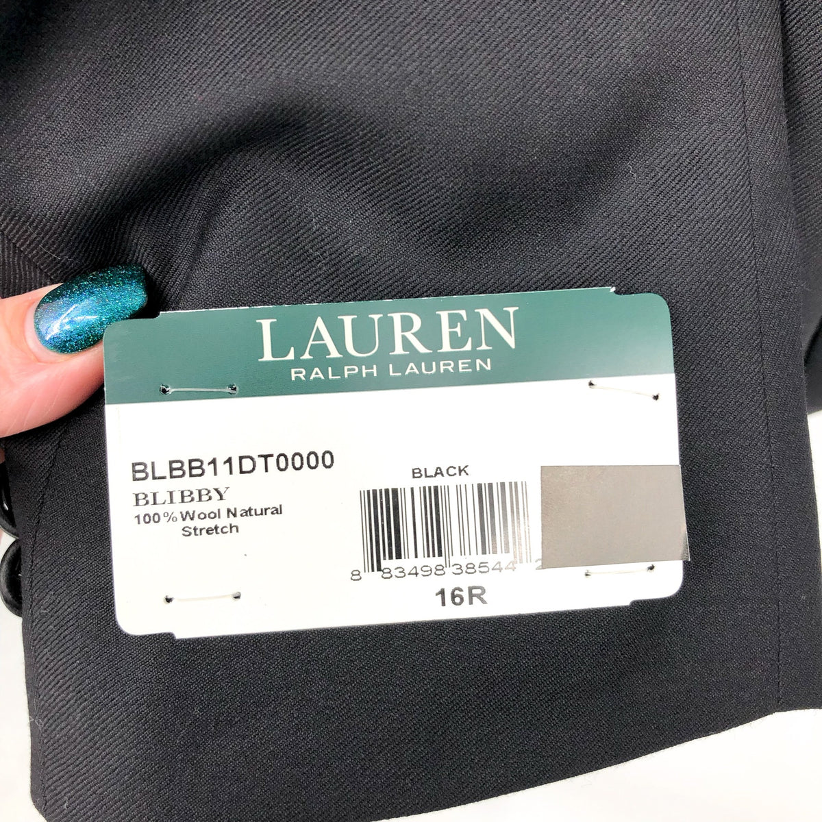 LAUREN RALPH LAUREN Boy's Classic Fit Tuxedo Suit Jacket Size 16R Black Wool NWT