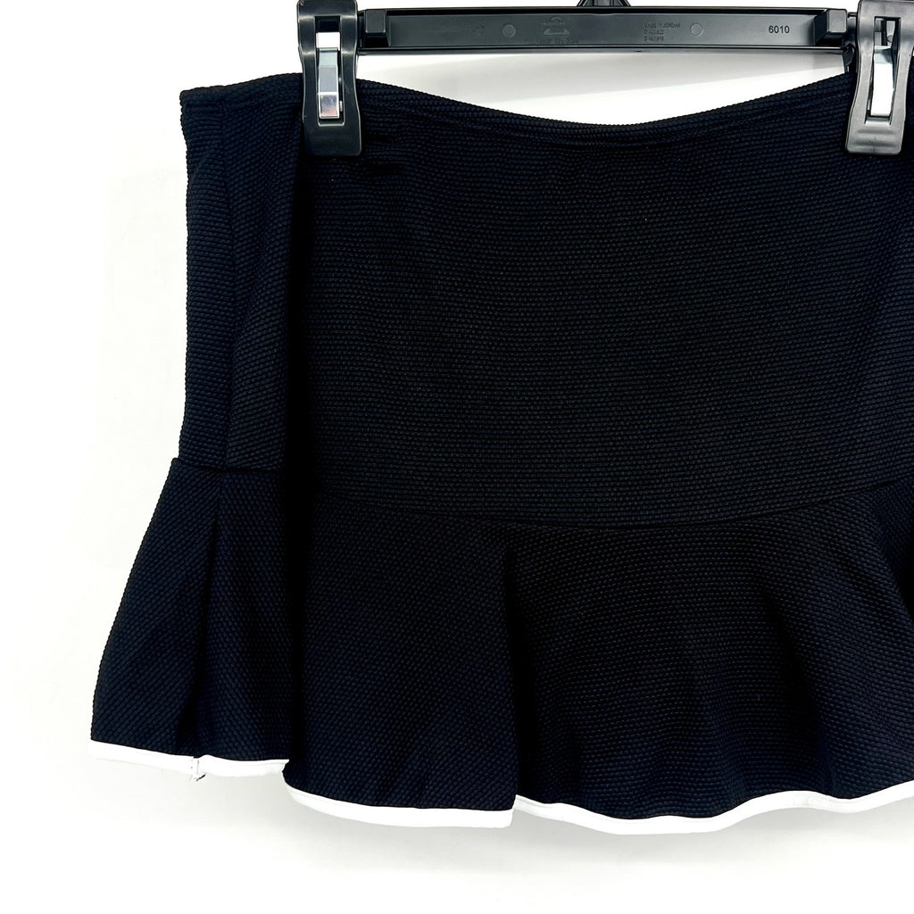 TOMMY BAHAMA Island Cays Cabana Flounce Swim Skirt Large Black Bottoms NWT
