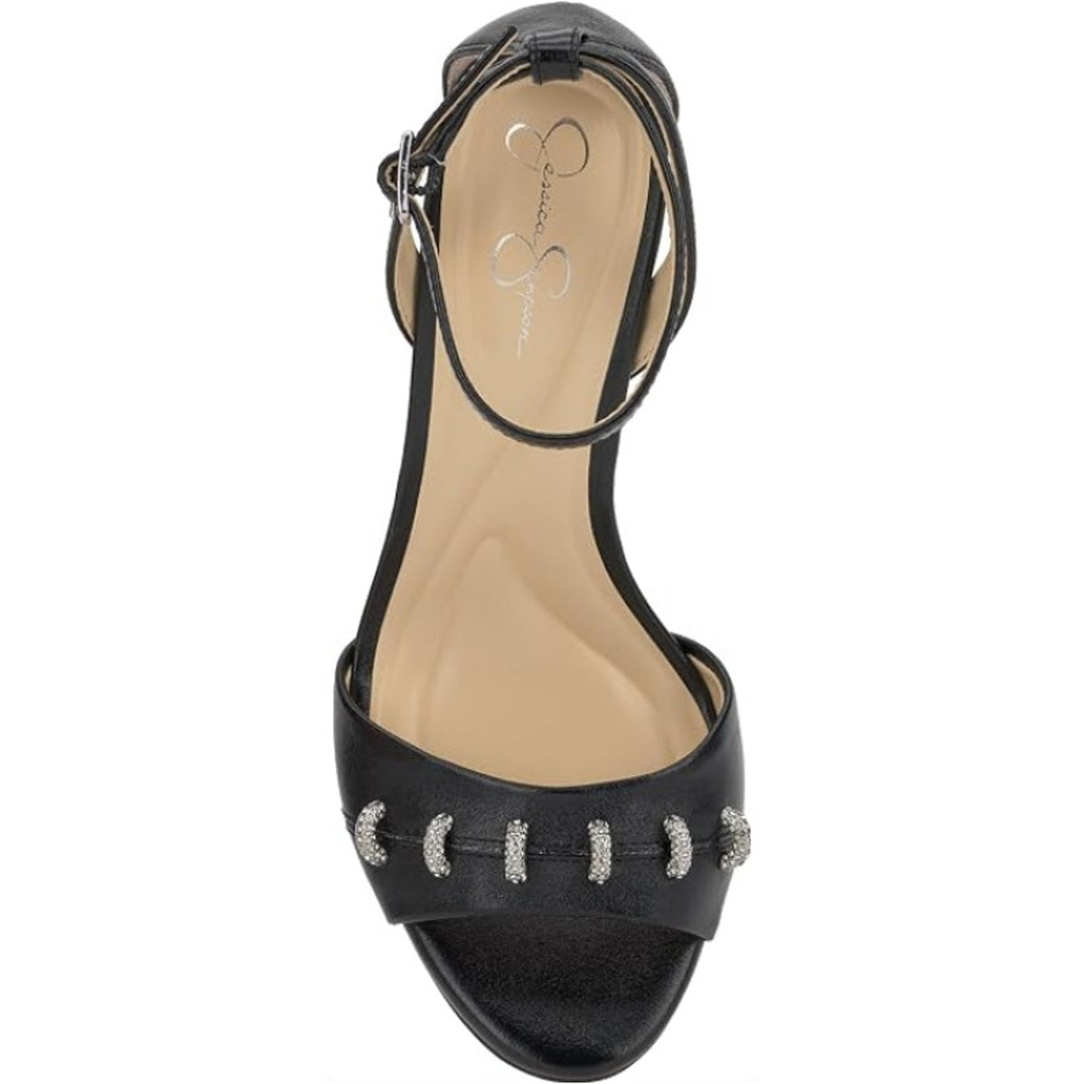 JESSICA SIMPSON Womens Juminee Stiletto Sandals Size 9.5 M Black Ankle Strap NIB