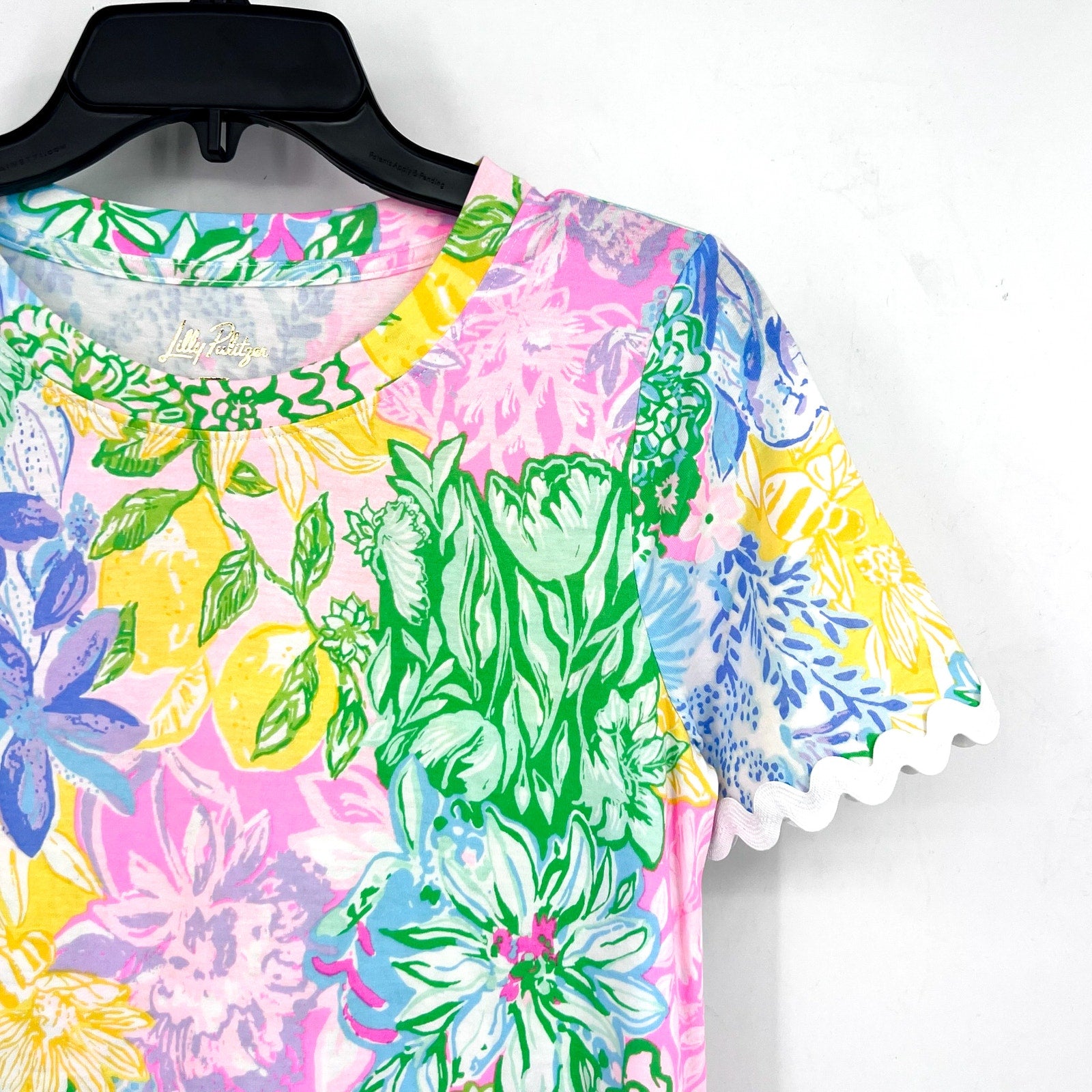 LILLY PULITZER Cody Short Sleeve Dress XS Pink Green Bright Delight Patch NWOT