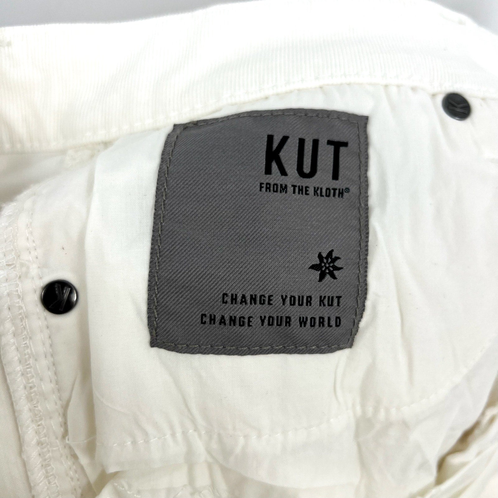 KUT FROM THE KLOTH Womens Karen Baby Bootcut Jeans Size 16 White Pearl Denim NWT