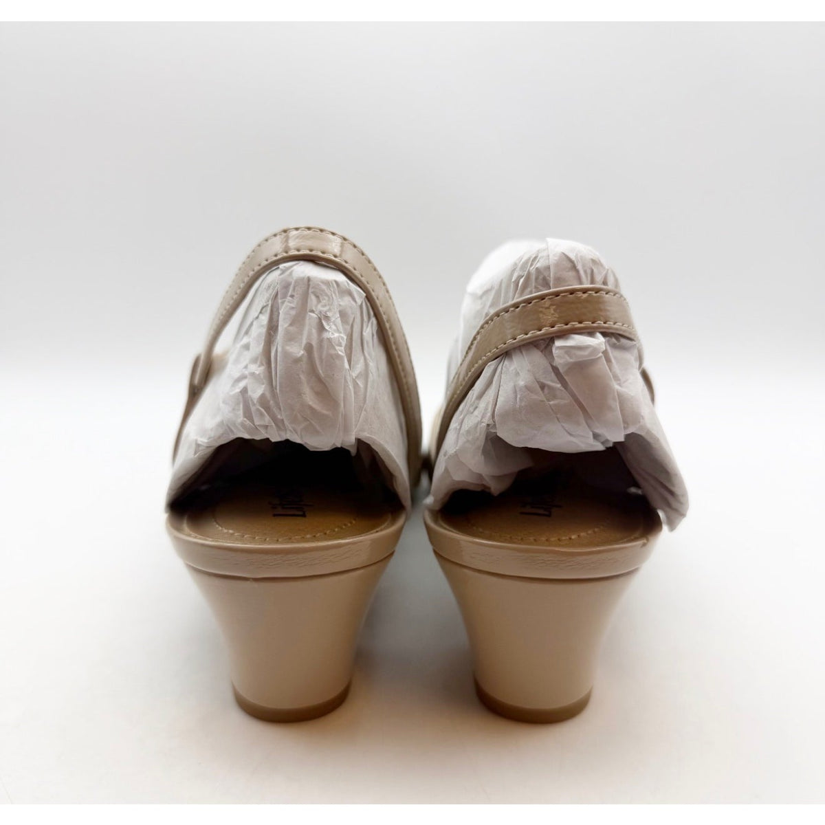 LifeStride Womens Minimalist Pumps Size 10 Wide Taupe Shimmer Patent NIB