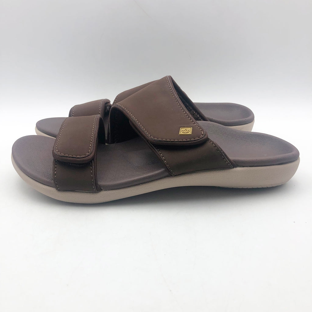 Spenco Womens KHOLO NUEVO Comfort Slide Sandals 9.5 WIDE Brown French Toast NWT