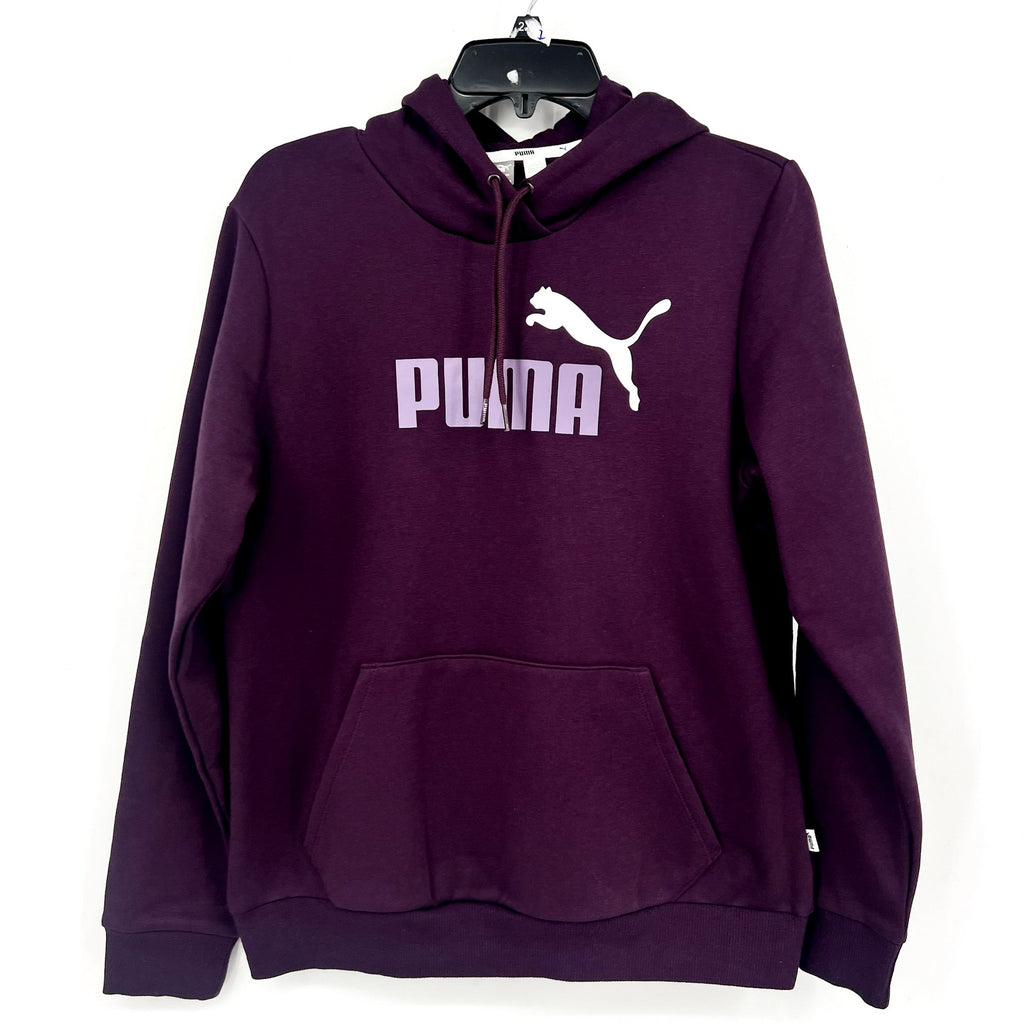 PUMA Womens Essentials Big Logo Hoodie Large Purple Sweatshirt Midnight Plum NWT