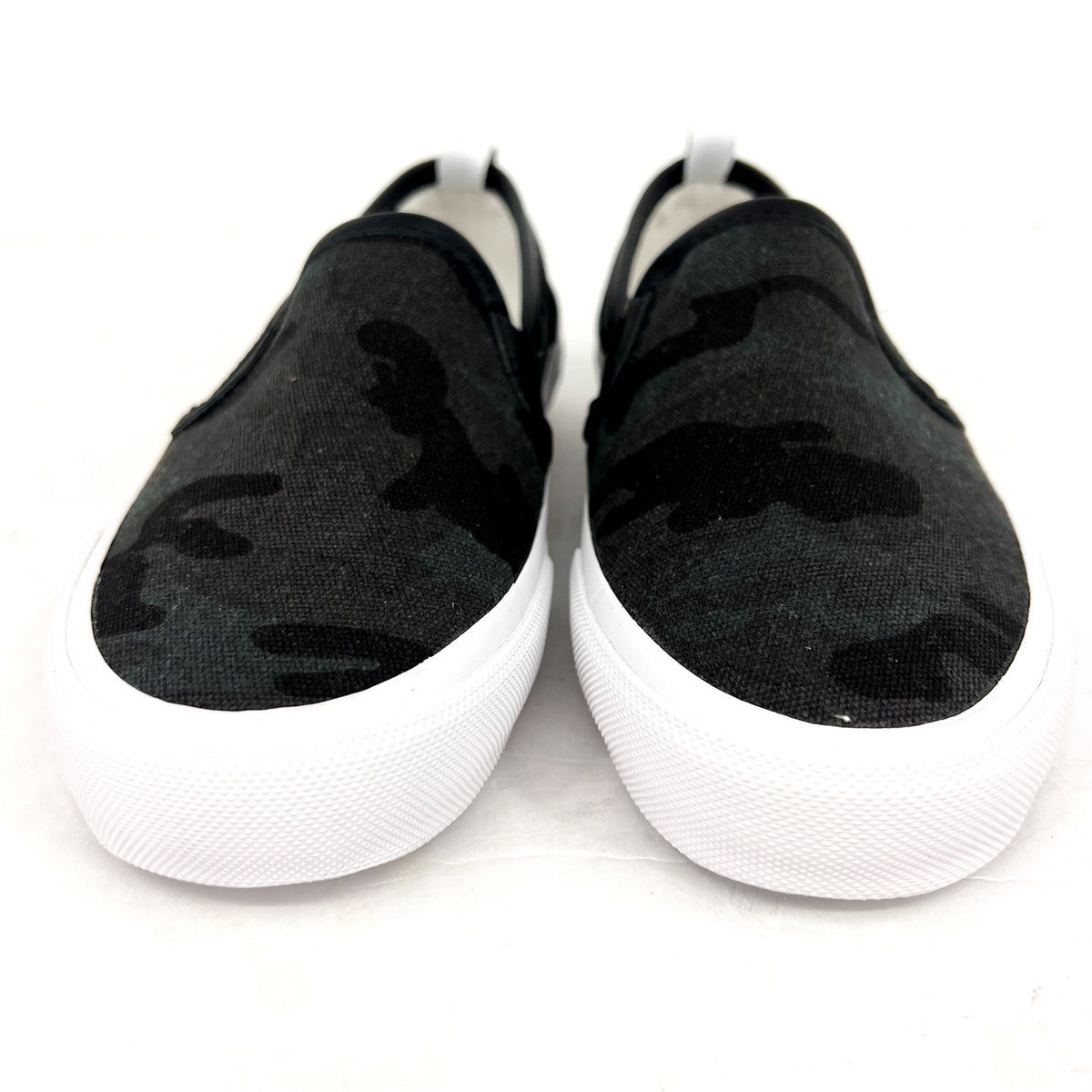 OFFICIAL PROGRAM Mens 7.5 Womens 9 STU-80 Slip On Sneakers Black White Camo NWOB