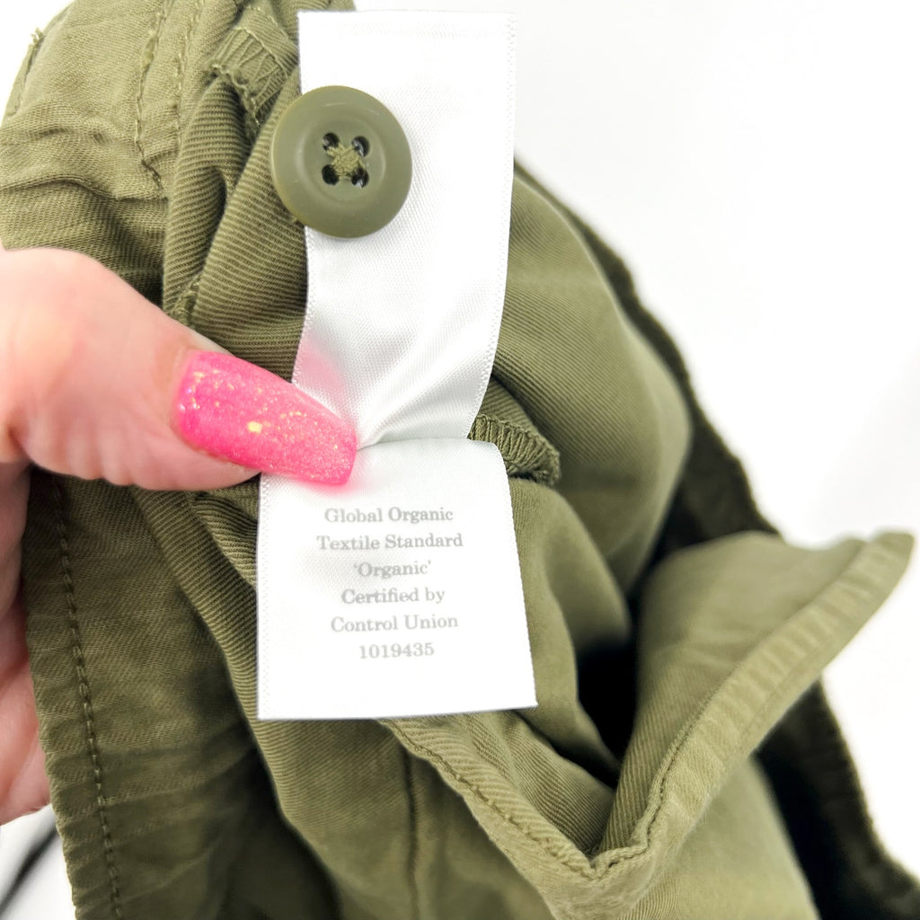 EVERLANE Mens Relaxed Cargo Joggers Medium Olive Green Organic Cotton Linen NWOT