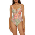 BECCA Coral Reef Viviana One Piece Swimsuit Medium Pink Print V Wire Plunge NWT