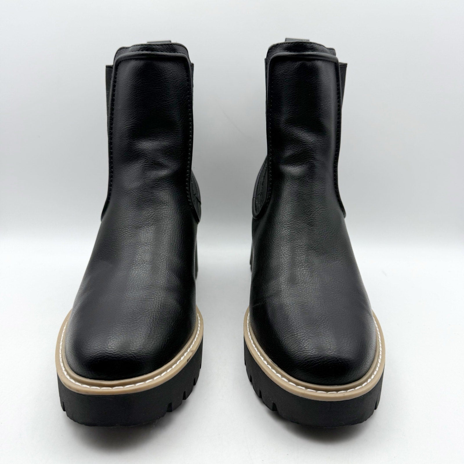 Mia Womens Noylynn Chelsea Boots US 9 M EU 40 Black Vegan Leather NIB