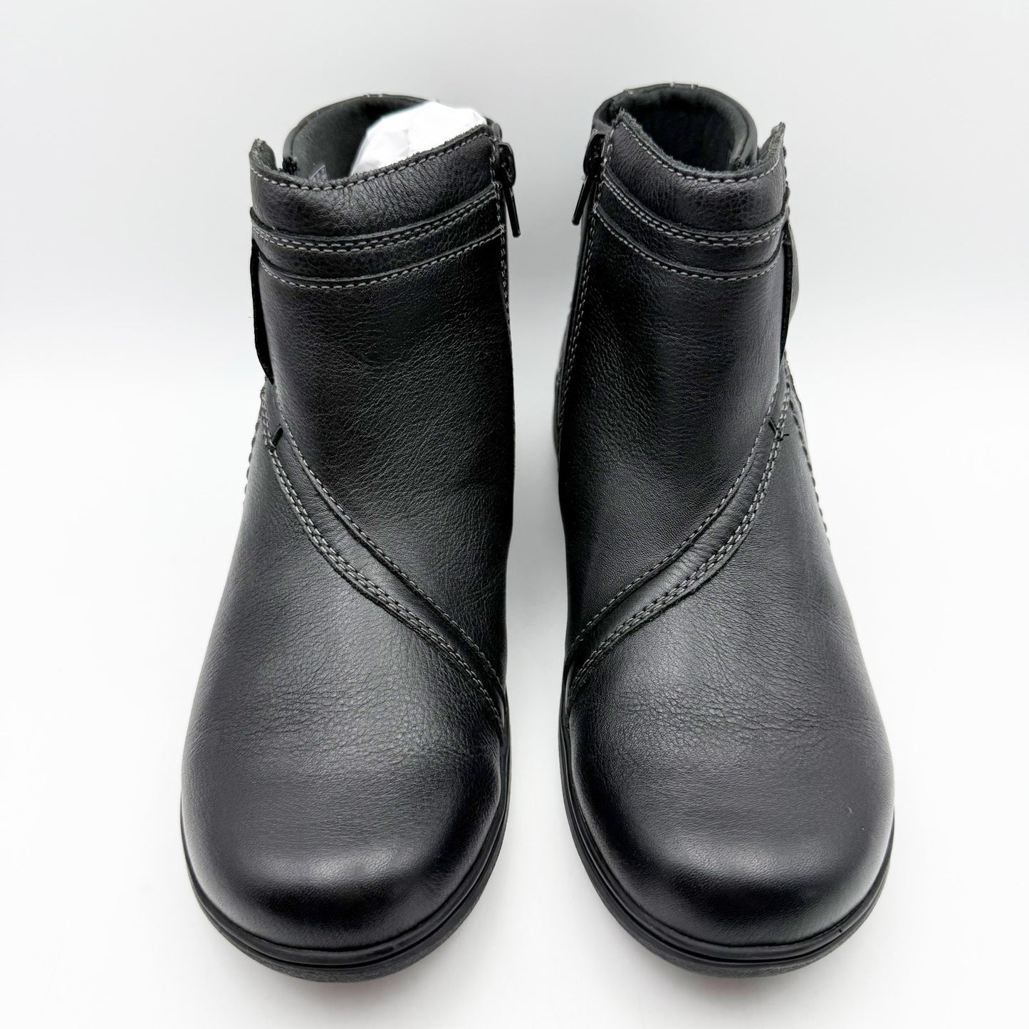 Clarks Womens Carleigh Style Ankle Booties US 9.5 M EU 41 Black Leather NIB