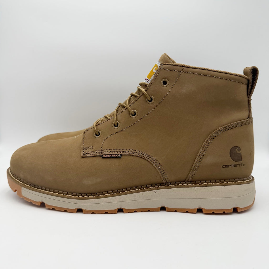 Carhartt Mens Millbrook Wedge Boots US 14 M Khaki Tan Leather Waterproof NIB