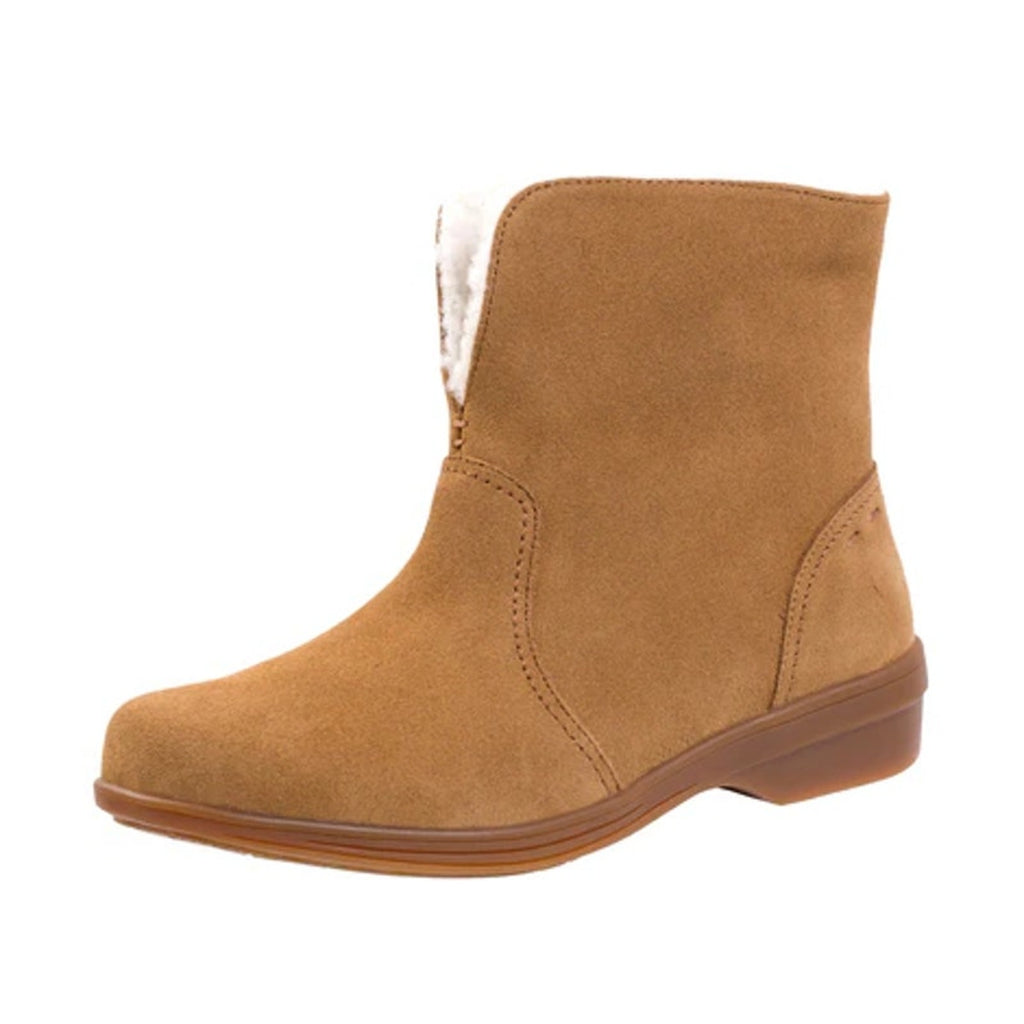 Spenco Womens Sun Valley Ankle Boots US 8 Tan Suede Sherpa Lined NIB