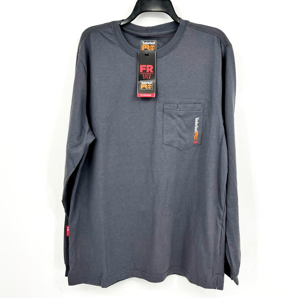 TIMBERLAND PRO Mens Cotton Core Flame-Resistant LS T-Shirt Large Gray NWT